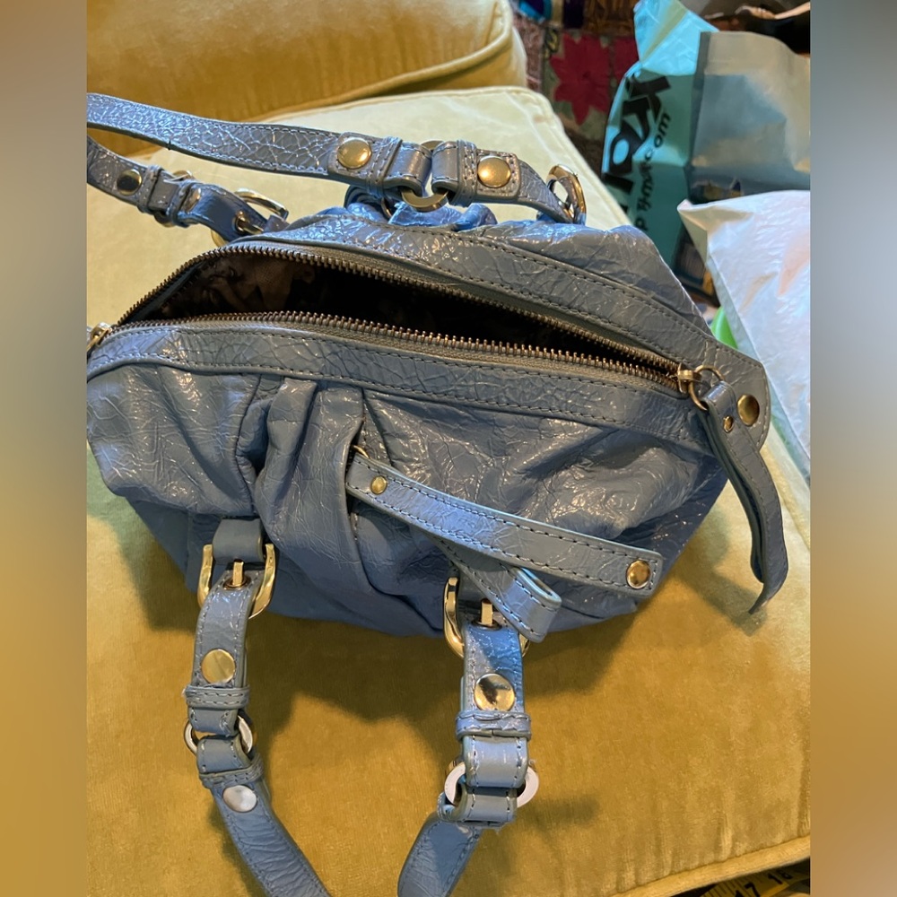 Junior Drake Blue Patent Leather Satchel